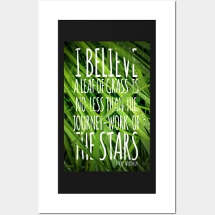 Walt Whitman Quote Poster With Grass Posters and Art